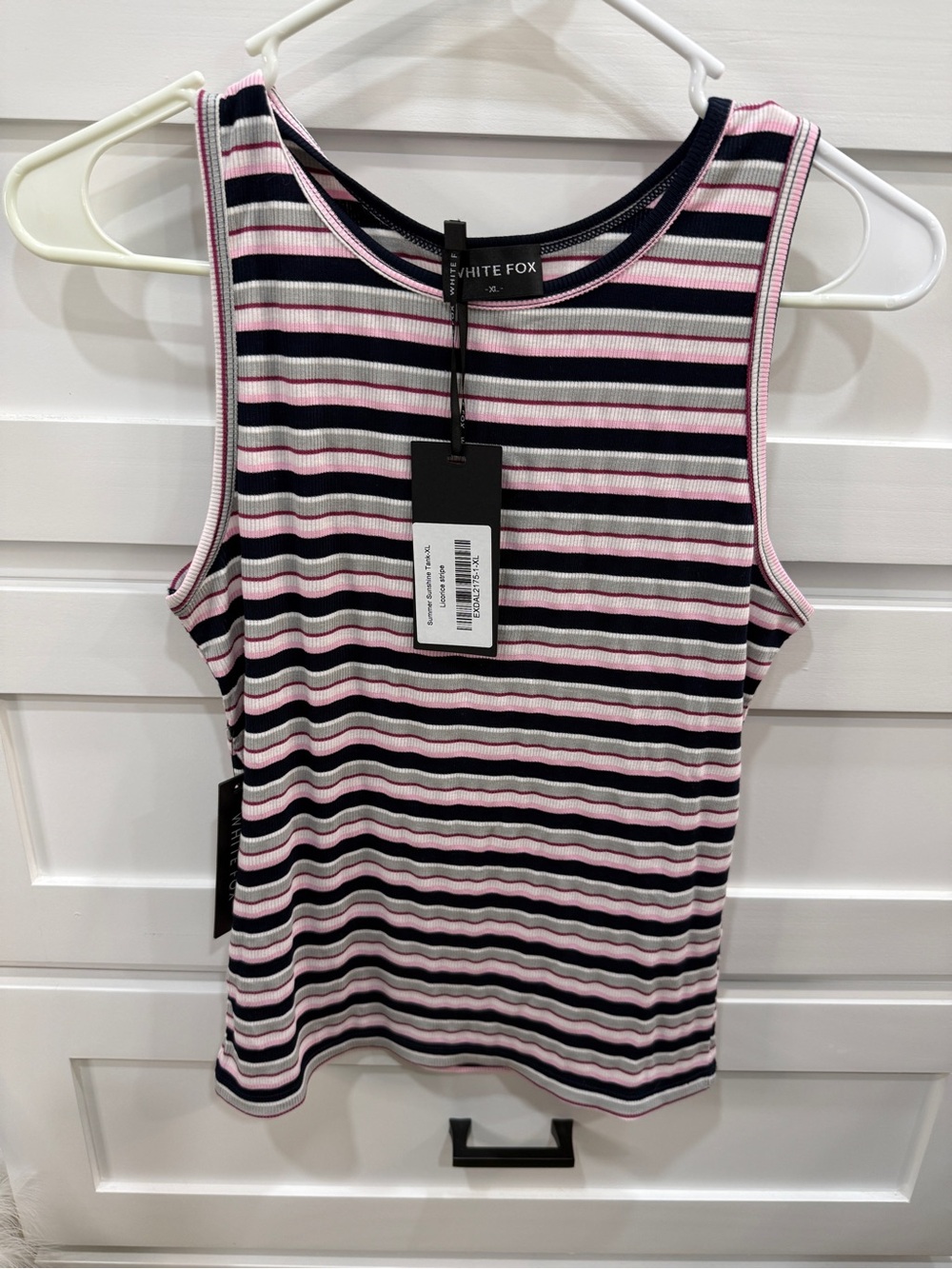 White Fox Boutique Summer Sunshine Tank (licorice stripe)